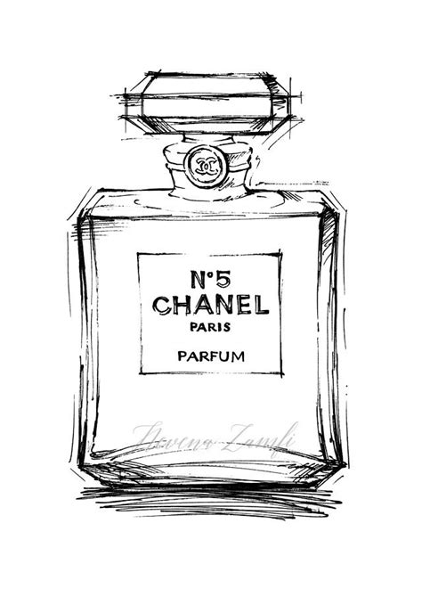 chanel perfume red drawing|chanel no 5 drawing.